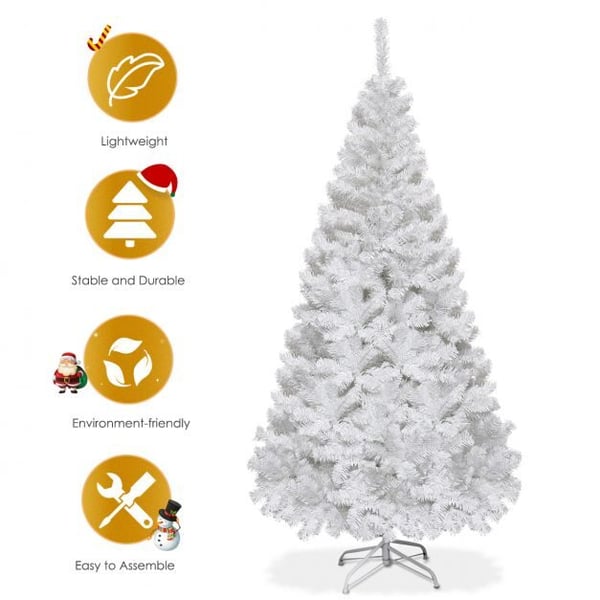 Juletræ, 152 cm, Hvid - materiale: PVC