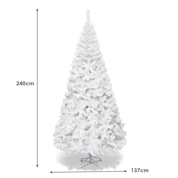 Joulukuusi, 244 cm, Valkoinen - Materiaali: PVC