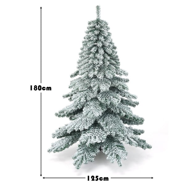 Kunstig juletræ, 183 cm, Grøn og Hvid