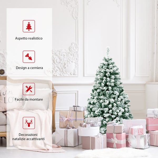 Kunstig juletræ, 135 cm, Frosted