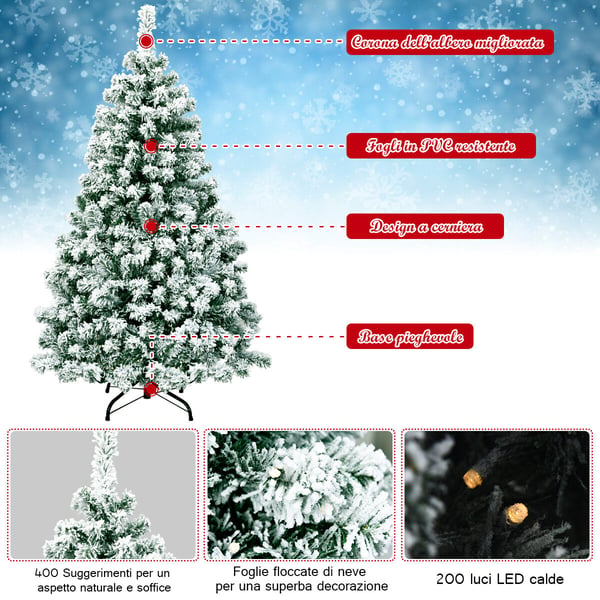Kunstig juletræ, 135 cm, Frosted
