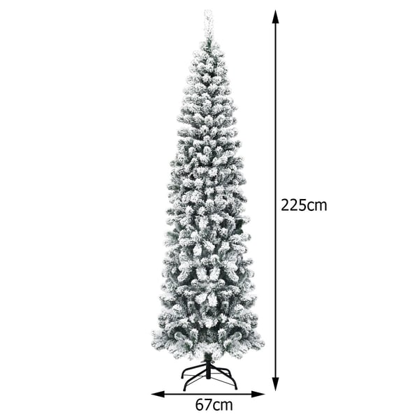 Joulukuusi, 225 cm, Valkoinen - Materiaali: PVC ja metalli