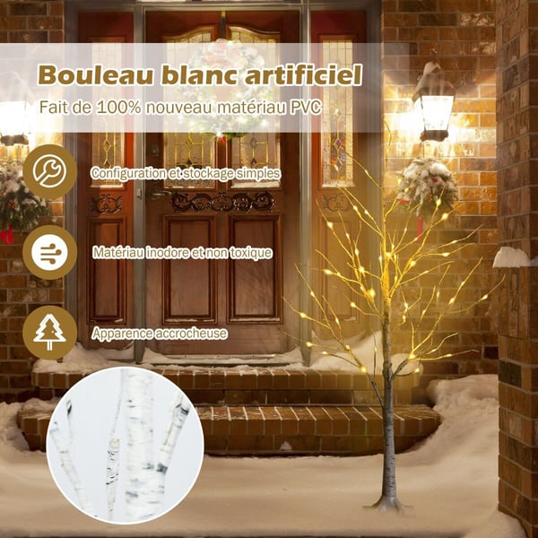 Trælampe, 120 cm, Hvid - materiale: nyt pvc, metal, plastik