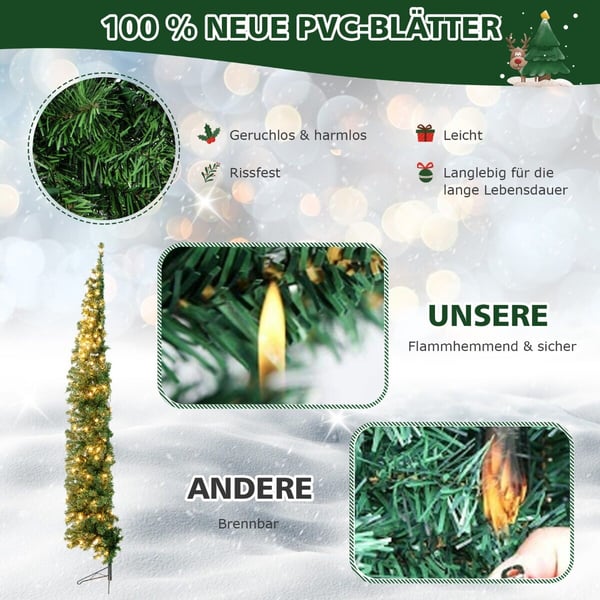 Kunstig juletræ, 60x210 cm