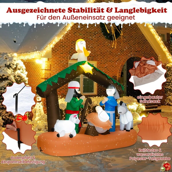 Oppustelig juledekoration, 172x76x180 cm, Multifarvet