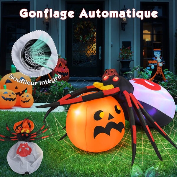 Oppustelig Halloween dekoration, 150x140x55 cm, Multifarvet