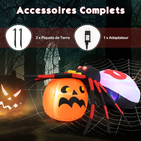 Oppustelig Halloween dekoration, 150x140x55 cm, Multifarvet