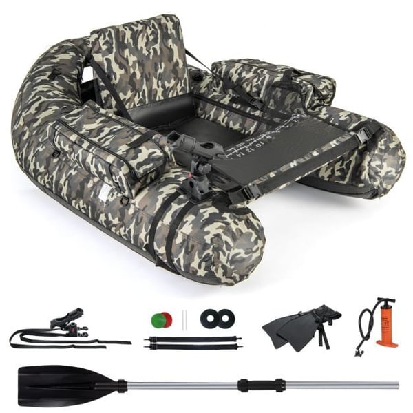 Oppustelig gummibåd, 146x109x44 cm, camouflage