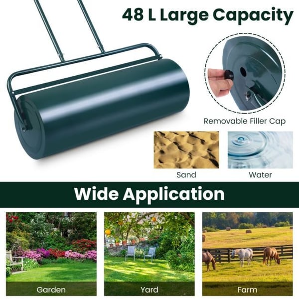 Græsplænerulle, 24x13, Grøn - materiale: galvaniseret stål
