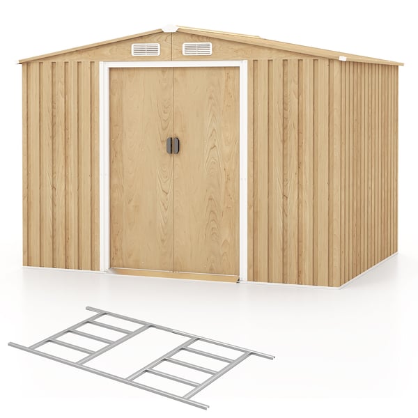 Stål skur, 259x196x184 cm, Brun