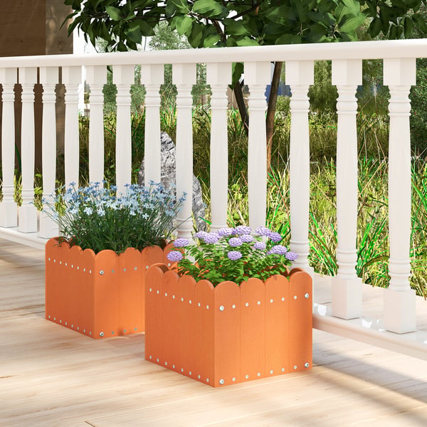 Plantekasse, 32×30×25 cm, Orange, Grå