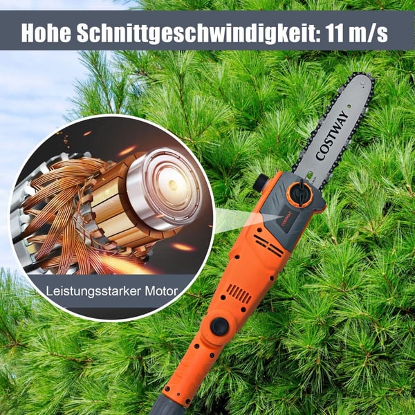 Elektrisk stangsav, 212-286 cm, Orange
