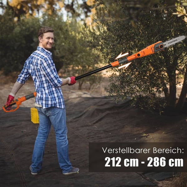 Elektrisk stangsav, 212-286 cm, Orange