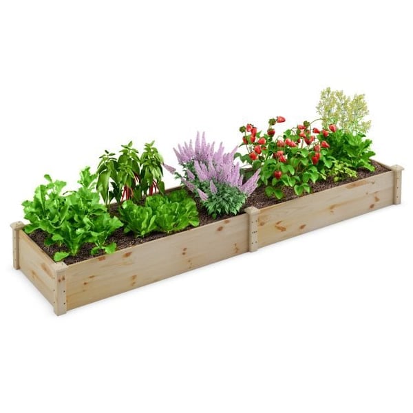 Havekøkkenbed, 240x60x25 cm, Naturfarvet