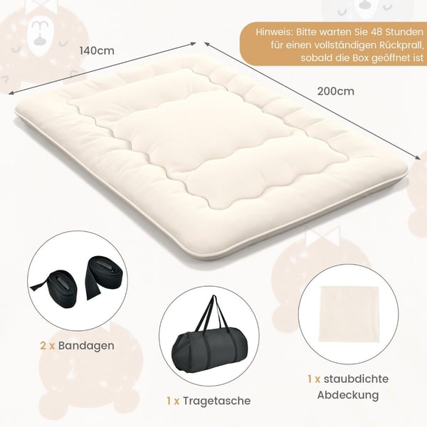 Futon madras, 140x200 cm, Beige