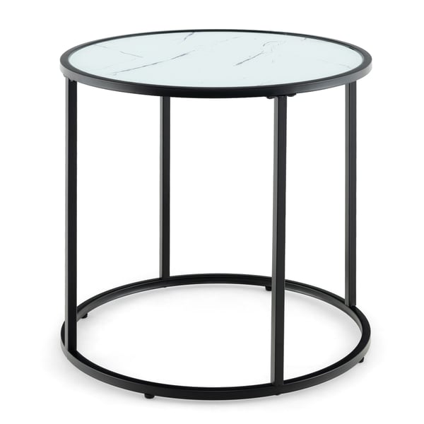 Sidebord, 51×51×51 cm, Sort og Hvid