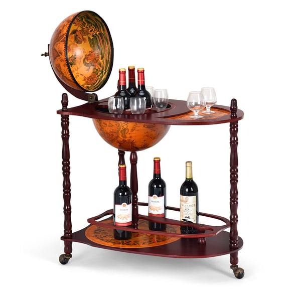 Vinkurv, 70x45x88 cm - materiale: træ, plastikglobus