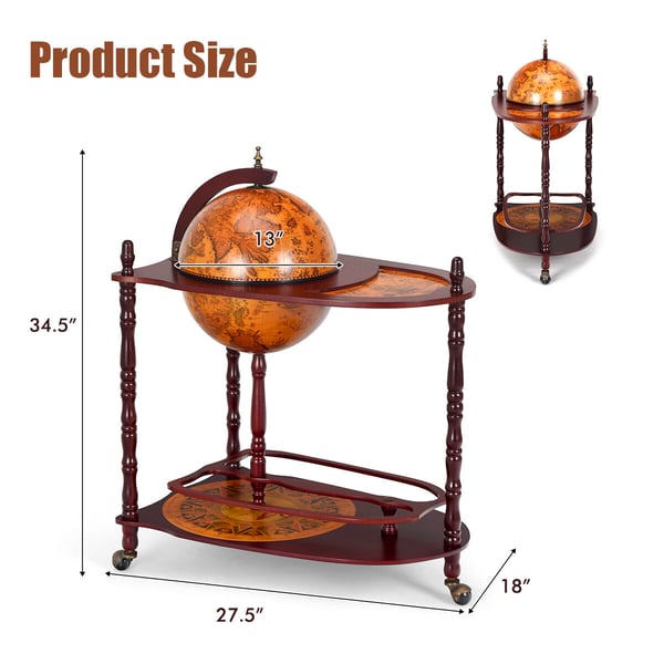 Vinkurv, 70x45x88 cm - materiale: træ, plastikglobus