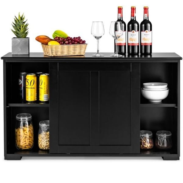 Opbevaringsskab, 107x33x63 cm, Creme Hvid/Brun/Sort
