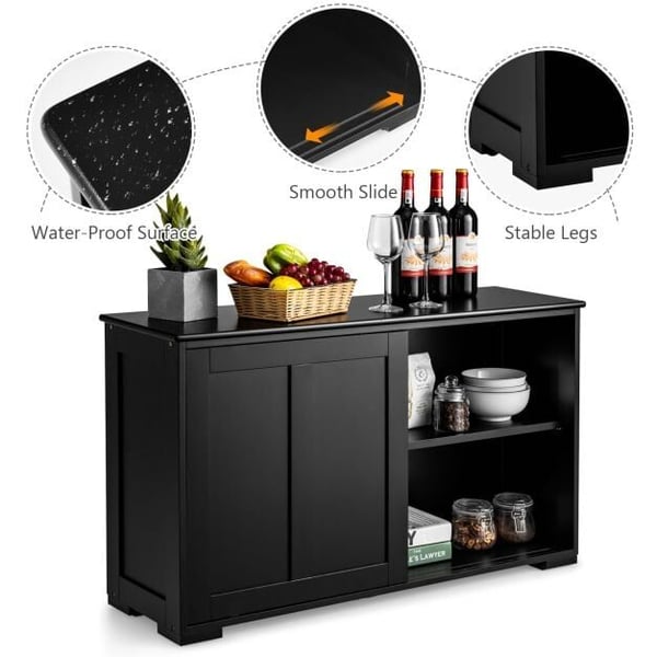 Opbevaringsskab, 107x33x63 cm, Creme Hvid/Brun/Sort