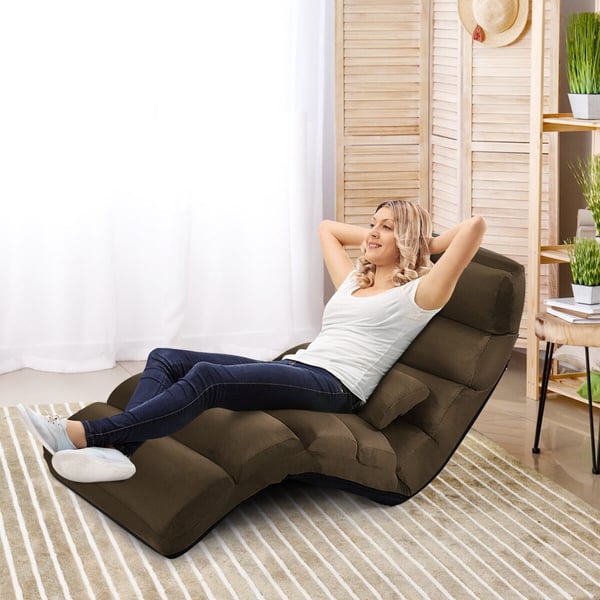 Sammenklappelig dobbeltsofa stol, 175x55x20 cm, Kaffe