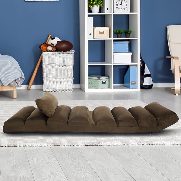 Sammenklappelig dobbeltsofa stol, 175x55x20 cm, Kaffe