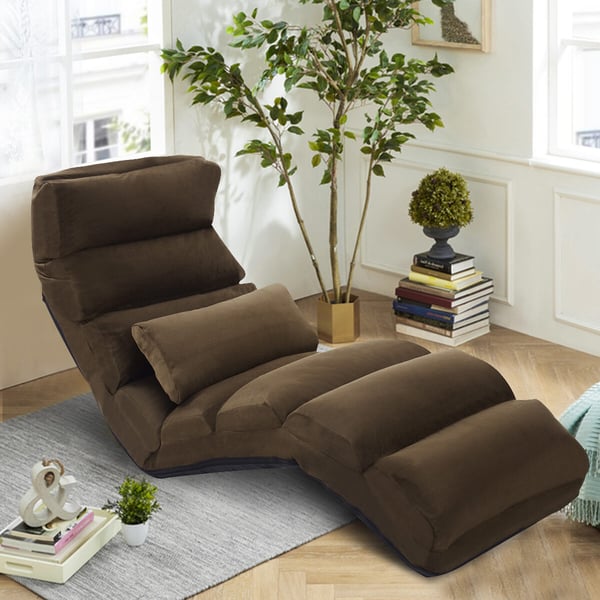Sammenklappelig dobbeltsofa stol, 175x55x20 cm, Kaffe