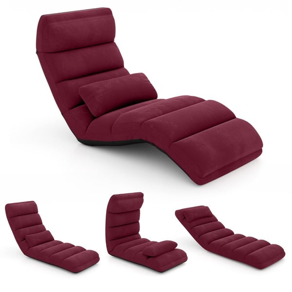 Foldbar dobbeltsofa stol, 175x55x20 cm, Bordeaux