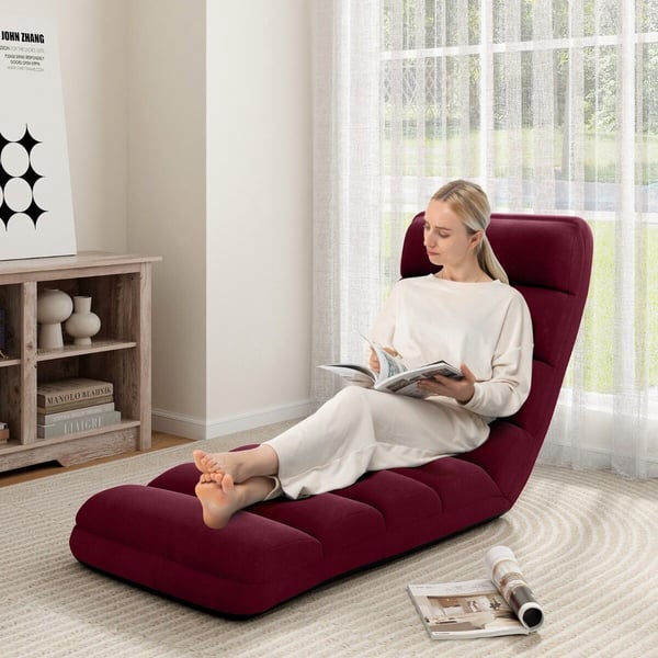 Foldbar dobbeltsofa stol, 175x55x20 cm, Bordeaux