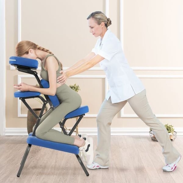 Massagestol, 48x75x110-120 cm, Sort