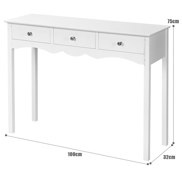 Side sofabord, 100×32×75 cm, hvid