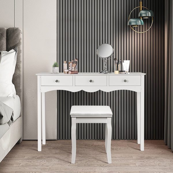 Side sofabord, 100×32×75 cm, hvid