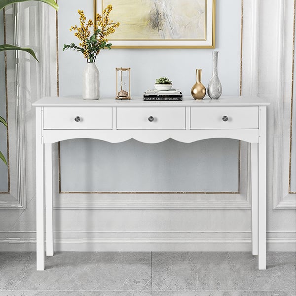 Side sofabord, 100×32×75 cm, hvid