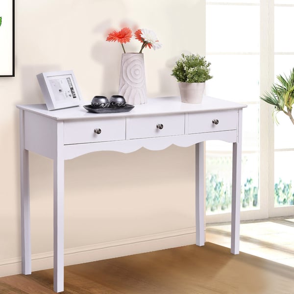 Side sofabord, 100×32×75 cm, hvid