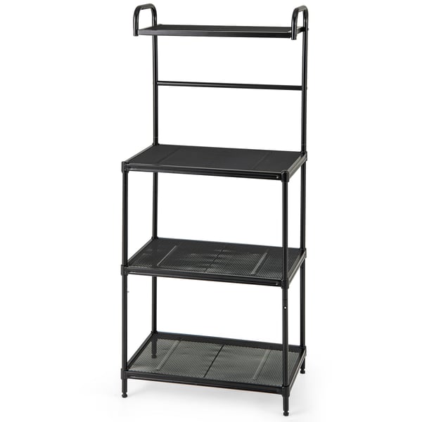 Køkken Mikrobølgeovn Opbevaringsstativ, 59.69x34.29x135.89 cm, Sort