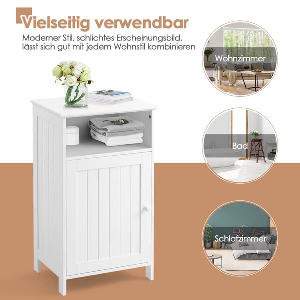 Badeværelsesskab til opbevaring, 41×30×70 cm, Hvid/Grå