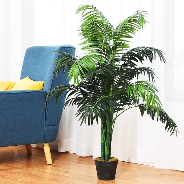 Kunstig træ, 3,5 fod kunstig Areca palme dekorativ silkestræ med kurv, 43"