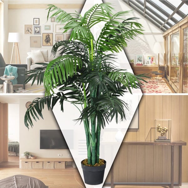 Kunstig træ, 3,5 fod kunstig Areca palme dekorativ silkestræ med kurv, 43"