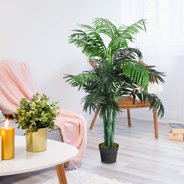 Kunstig træ, 3,5 fod kunstig Areca palme dekorativ silkestræ med kurv, 43"