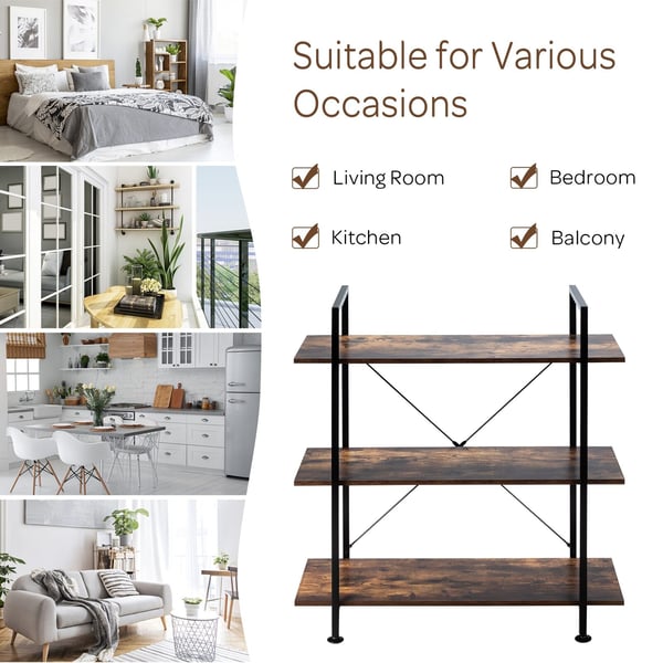 Bogreol, 90x36x99 cm - materiale: spånplade + jern