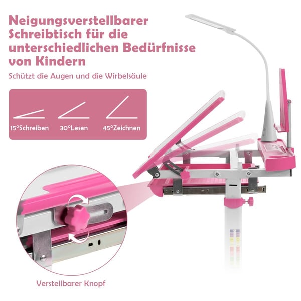Børne skrivebord og stol sæt, 71x52x79 cm, Pink/Blå Børne skrivebord og stol sæt, 71x52x79 cm, Pink/Blå