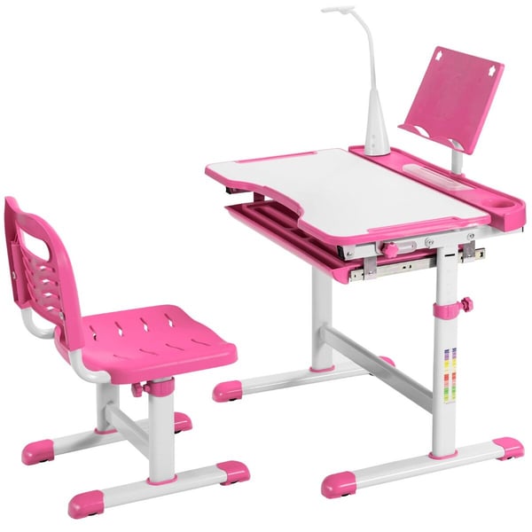 Børne skrivebord og stol sæt, 71x52x79 cm, Pink/Blå