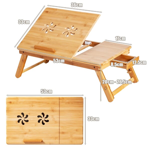 Laptop Lap Tray, 21x13 cm, Naturfarvet