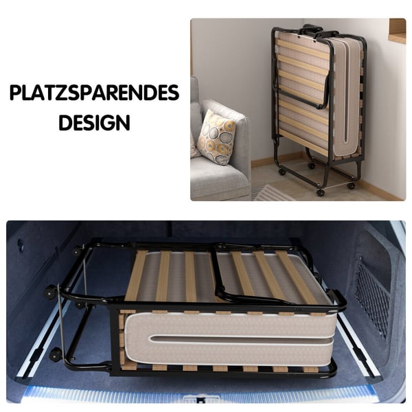 Foldeseng, 200x80x40 cm, Beige