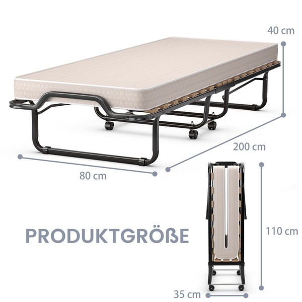 Foldeseng, 200x80x40 cm, Beige