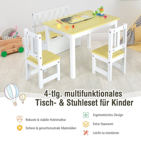 Lasten aktiviteettipöytä setti, 70x48x50 cm, Luonnonvärinen/Harmaa