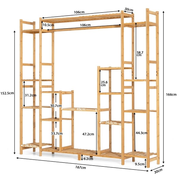 Plantestativ, 66x12x65,5 cm, Natur