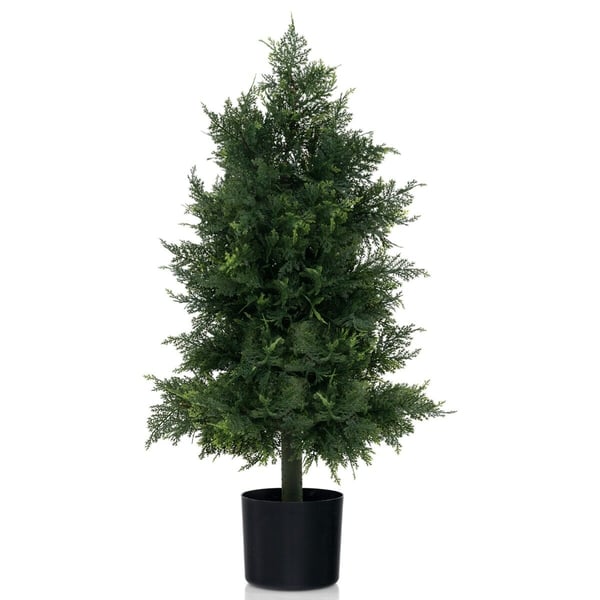 Kunstig Cedertopiartræ, 80 cm, Grøn og Sort