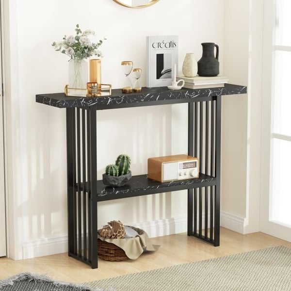Konsolbord, 120x29x92,5 cm, Sort