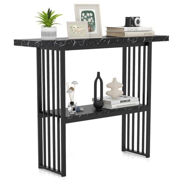 Konsolbord, 120x29x92,5 cm, Sort